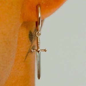 Sterling silver dagger earrings